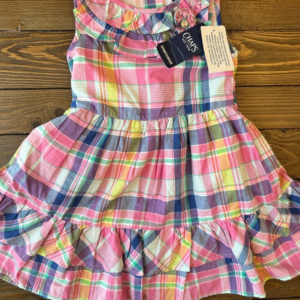 Chaps by Polo Ralph Lauren 
Colorful Plaid Ruffle Dress